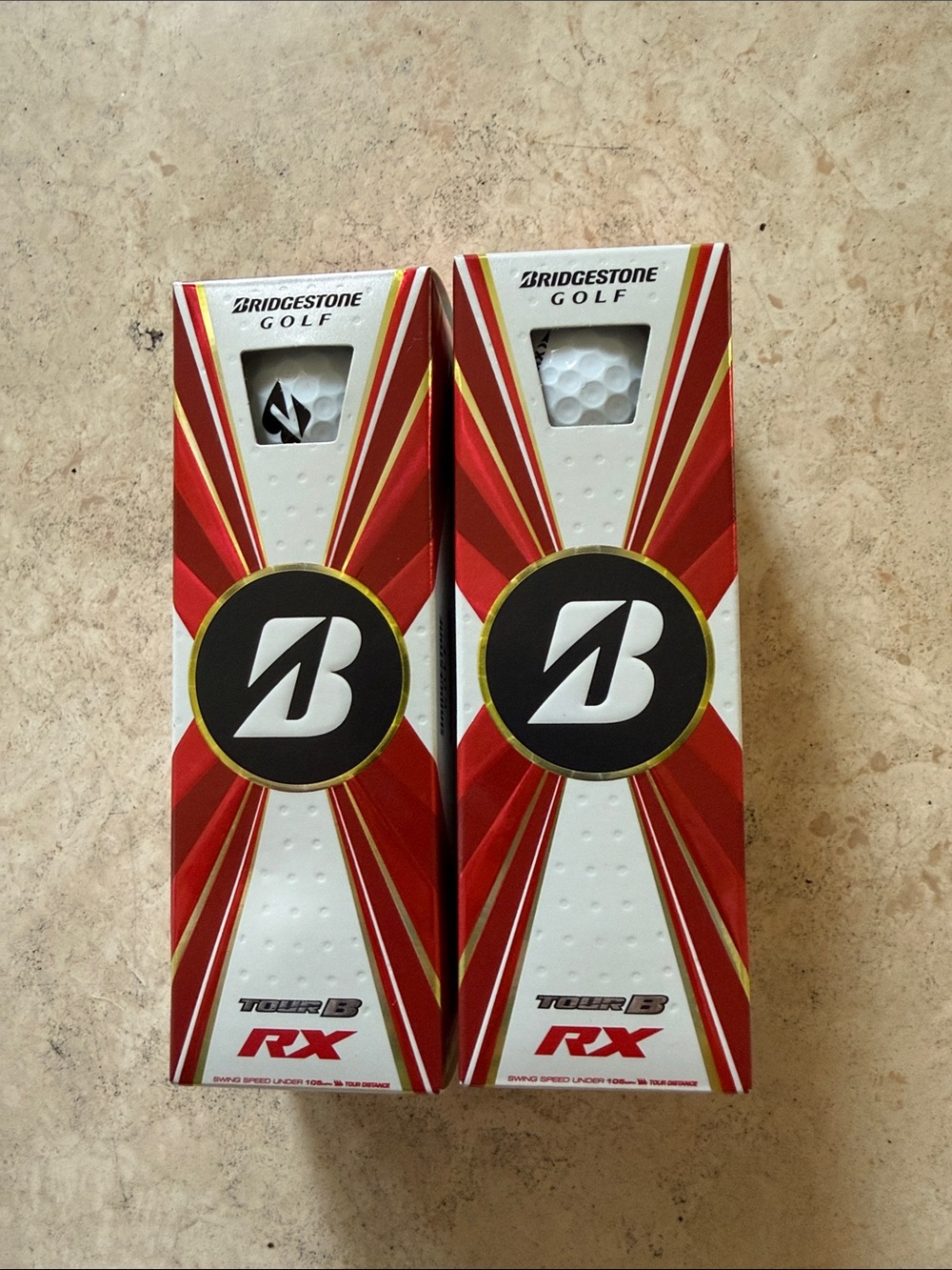 Bridgestone Tour B RX Golf Balls - White with Red/Gold Box (2-Pack)